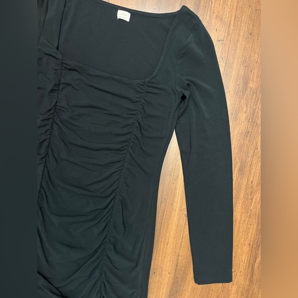 Wilfred Lydia Dress Black Size Medium Aritizia Ruched Bodycon Stretch Party NWT - Picture 8 of 16